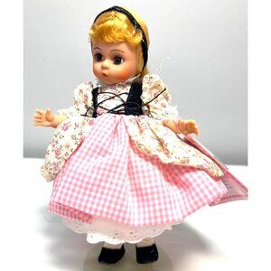Madame Alexander Miniature Showcase Doll In Pink Plaid Floral Dress Goldi Locks